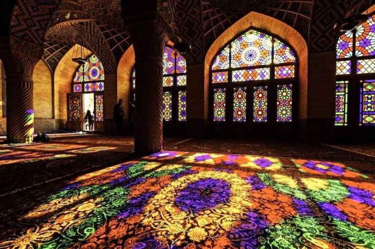 Nasir al-Molk Mosque Orsi Windows, Shiraz Travel Attraction