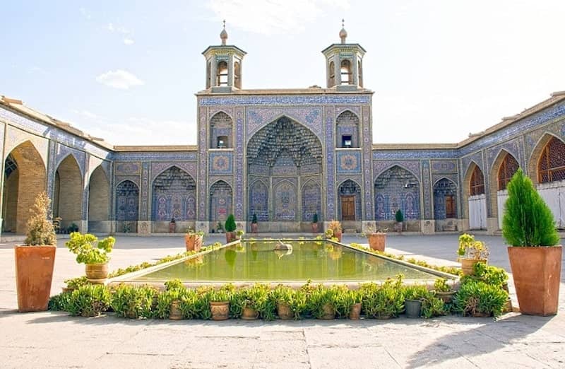 Pink Mosque Central Fountain, Shiraz Travel Attraction